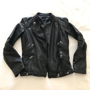 Zara Black Lambskin Leather Jacket